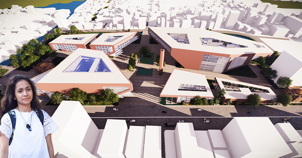 Cultural center architecture concept image